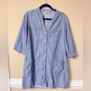 Old Navy Chambray Dress, 3/4 length sleeves, women's large